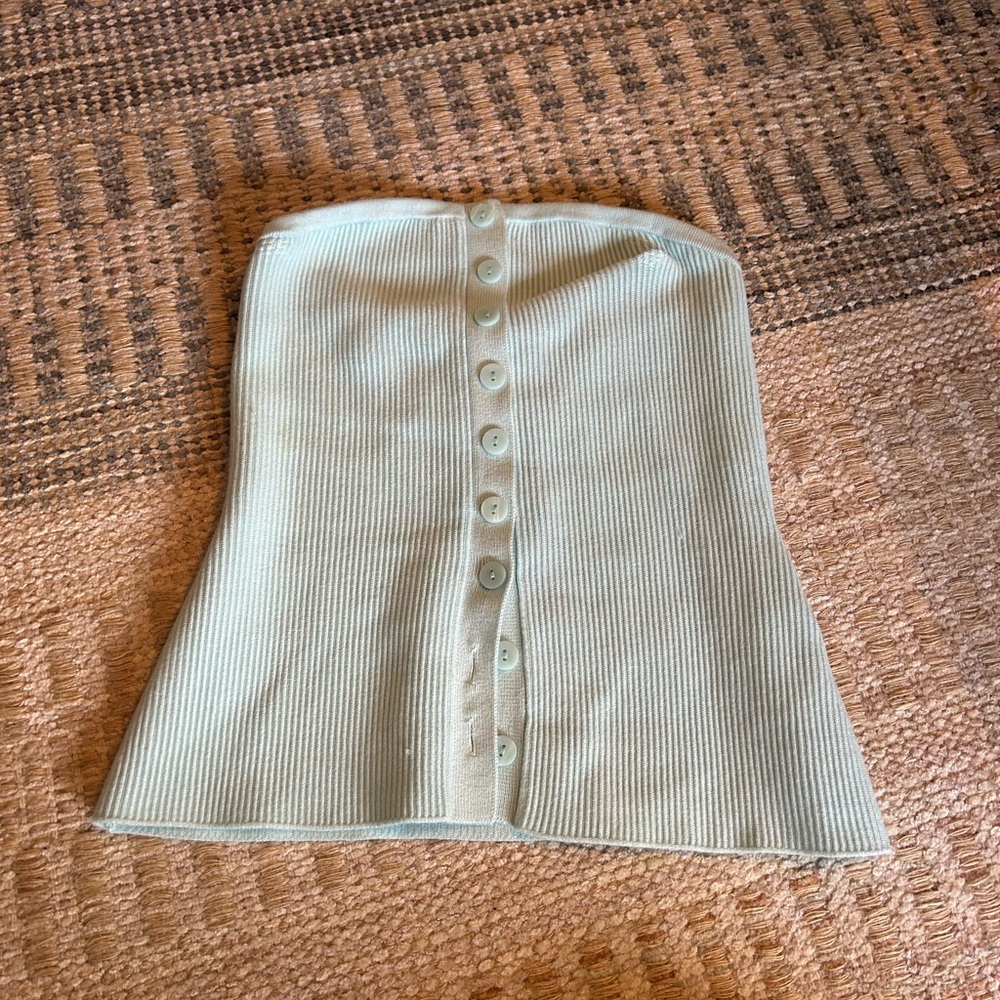 Abercrombie & Fitch blue ribbed Tube top